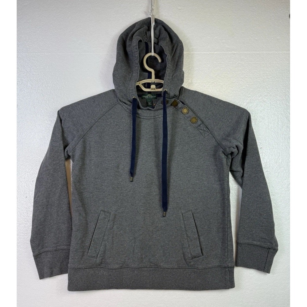 LRLā Ralph Lauren hoodie Womens Sz L sweatshirt women Grey Pockets Hipster